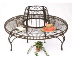 DanDiBo Rundbank Metall wetterfest Braun Ø 150 cm Baumbank JC112404 Gartenbank Parkbank Sitzbank