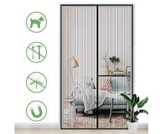 Gimars Fliegengitter Tür Insektenschutz 160x230 cm / 110x220 cm / 90x210 cm Magnet Vorhang Fliegenvorhang Moskitonetz für Balkontür Wohnzimmer Terrassentür, Klebmontage ohne Bohren(Schwarz)
