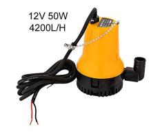 DC 12V Tauchpumpe 50W Tauchwasserpumpe 4200L/H DC-Pumpe Schmutzwasserpumpe Tauchpumpe Tragbar Leitungslänge 2,3 Meter Mit Klemme für Clean Dirty Pool Fischteich Teich