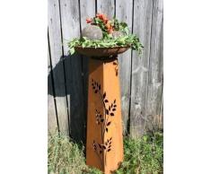 Rostikal | Rost Dekosäule Rosali mit runder Pflanzschale 47 cm | perfekt für den Balkon oder Gartendeko | Höhe 110