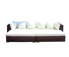 Baidani Rattan Lounge-Garnitur Paradise, 18-teilig, braun meliert
