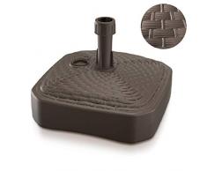 Schirmständer 12L 39x39cm Sonnenschirmständer Gartenschirmständer Rattanoptik Mokka Höhe ca. 14cm für Standrohre Ø2,5 cm - max. Ø5 cm