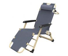 Gartenstuhl Schwerelosigkeit Liegesitz zum Entspannen Sonnenliege Liegestühle im Freien Terrassenliege Abnehmbare verstellbare Kopfstütze - Grau