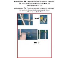 Neues Modell ab März 2018 - STABIELO Exklusiver BALKONSCHIRM - mit 2 Halterungen - FARBE GELB - Fächerschirm Hollymat ® mit BALKONHALTERUNG für Brüstungen bis 195 mm + 2-ter Tisch - Stuhl - Geländerklammer Nr. 59 SC für