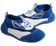 Cressi Coral Jr - Kinder Badeschuhe für Pool und Strand, Mehrfarbig (Weiß/Blau), 25 EU
