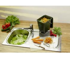 Rotho Kompost Eimer GREENLINE, Bio Mülleimer für die Küche mit geruchsdichtem Deckel aus Bio-Kunststoff, Recycling Eimer mit 7 Liter Inhalt, ca. 26 x 20,8 x 25,2 cm