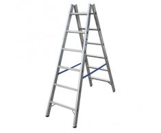 Sprossen-Doppelleiter Alu, 2x 6 Stufen