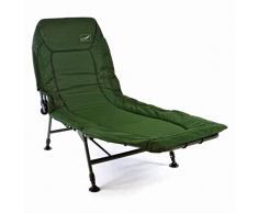 Divero - Profi Karpfenliege Campingliege mit 6 Schlammfüßen Angelliege grün