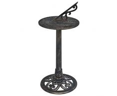 Festnight Sonnenuhr Bronze 35,5 x 82 cm Kunststoff Standsonnenuhr Gartenuhr Gartendeko Gartendekoration Balkon Terrasse Bronze