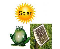 powershop11 Wasserspeier Frosch 16 cm dk.grün mit Solarpumpe Solaris 170