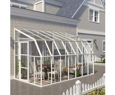 RION Kunststoff Anlehngewächshaus, Tomatenhaus, Wintergarten Sun Room 47 // 446 x 258 x 266 cm // inkl. Dachfenster