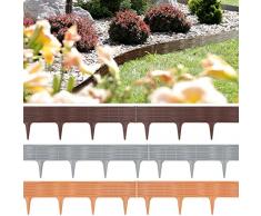Deuba Rasenkante Beeteinfassung 11,7m Grau Zaun Optik Beetumrandung Mähkante Randsteine Palisade Gartenpalisade 15 STK.