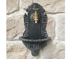 Chemin_de_Landbrunnen, Wandbrunnen, Gusseisen, Antik-Optik, 40 cm, Grau