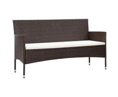 vidaXL Gartensofa 3-Sitzer mit Auflagen Loungesofa Rattansofa Couch Gartenmöbel Sofa Gartenbank Sitzbank Bank Lounge Braun Poly Rattan