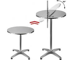 Deuba 2in1 Stehtisch klappbar Bistrotisch Aluminium Edelstahlplatte höhenverstellbar 70cm / 110cm Partytisch Tisch Ø 60cm