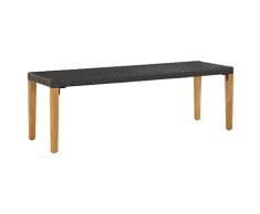 vidaXL Gartenbank Modern Sitzbank Parkbank Bank Garten Gartenmöbel Balkonbank Terrassenbank Rattanmöbel Rattanbank 80cm Poly Rattan Schwarz