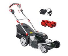 Akku Rasenmäher - DELTAFOX Akku Rasenmäher mit Akku und Ladegerät 36 Volt (max. 40V) 5,0 Ah (2x 2,5 Ah) Akku - 50l Grasfang-Korb - Akku Rasenmäher mit Radantrieb - 46 cm Messerbreite