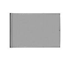 Ventanara Balkonverkleidung Sichtschutz PVC blickdichte Balkonumspannung Zaun Verkleidung Blende Windschutz Folie (600 x 75 cm, Grau)