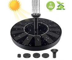 joyliveCY Solar Brunnenpumpe, Solarbrunnen, 1W Circle Garden Solarwasserpumpe Solarbetriebene Wasserpumpe, Schwimmende Springbrunnenpumpe für Vogelbad, Aquarium, Teich oder Gartendekoration