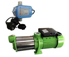 CHM Gartenpumpe Kreiselpumpe INOX HMC170 m. Stecker + Steuerung PS-01 Trockenlaufschutz - Leistung: 1500W - Spannung: 230 V / 50 Hz 10200 L/h - 170l/min. 5,5 bar. Laufräder aus Edelstahl.