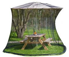 infactory Sonnenschirmnetz: Moskitonetz für Sonnenschirme, 330 x 250 cm, 220 Mesh, schwarz (Mückennetz für Sonnenschirm)