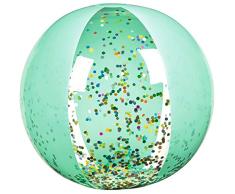 moses. 38077 Glitzernder Glitzer-Wasserball | Kinder-Spielball für Strand und Schwimmbad | 40 cm Durchmesser, durchsichtig
