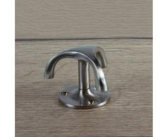 Dreifachhaken Deckenhaken Mantelhaken drehbar Modell PANTOS | Kleiderhaken Messing vernickelt | Rosette: Ø 50 mm | Drehhaken Höhe 38 mm für Deckenmontage | Möbelbeschläge von GedoTec®