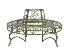 Rundbank Landhausstil Baumbank Gartenbank Bank Sitzbank Baum Metallbank Antikstil aja227 Palazzo Exklusiv