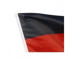 Deutschland Flagge 90x150 cm, EM / WM Fahne aus Stoff mit doppelt umsäumten Fahnenrand, 2 Messing-Ösen zum Hissen, für Fahnenmast, Deutsche Nationalflagge, Fußball Fanartikel Weltmeisterschaft 2018