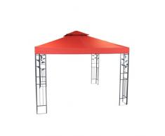greemotion Pavillon Livorno rot, Partyzelt mit robustem Stahlgestell, Gartenpavillon mit wasserabweisendem Dachbezug (180g/m²) und UV-Sonnenschutz 50+, Maße ca. 300 x 300 x 280 cm