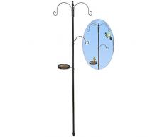 Meisenknödelhalter Metall 3 Haken zum Aufhängen Hängen 1 Futterkorb 190cm hoch Garten Vogelfutterstation mit Ständer Vogel Futterständer Vogelfutterspender stehend Meisenknödelhaus Deko Meisenknödel