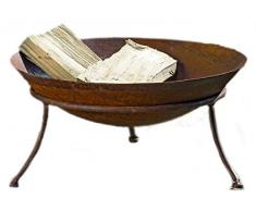 LS-Design Feuerschale Eisen 47cm Rost Pflanzschale Terrassenfeuer Feuerstelle Antik-Style