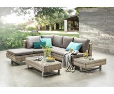 Destiny Gartenlounge Manacor Beige Braun Geflechtgruppe Polyrattan Loungegruppe