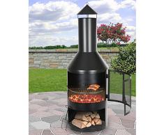 BURI Garten- und Terrassenkamin Gartengrill Gartenkamin Feuerstelle Grill Grillrost