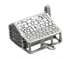 Blockhaus Sterling Silber groß Charm .925 x 1 Häuschen Hütten Charms sssc152