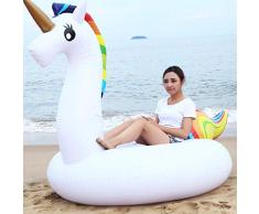 Schwimmbad Schlauchboote für Erwachsene, aufblasbare Halterung super große Wasserspielzeug schwimmende Reihe weiß Regenbogen Pferd PVC schwimmende Bett Sitzinsel