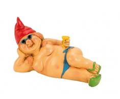 Zwergin nackt 23 cm liegend mit roter Mütze Figur FKK Gartenzwerg