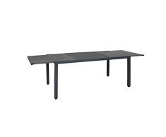 Ribelli® Spraystone Tisch Gjøvik ausziehbar - Alu Ausziehtisch in Anthrazit-Schwarz zum Ausziehen - Aluminium Gartentisch rechteckig für Garten & Terrasse