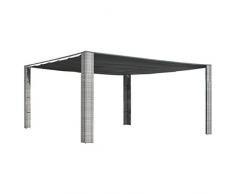 vidaXL Pavillon mit Schiebedach Poly Rattan Gartenpavillon Partyzelt Pergola