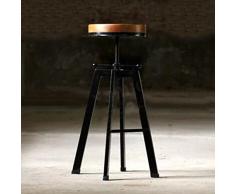 Zaixi Retro Kann Heben Eisenstuhl + MDF-Sitz Barhocker Esszimmerstuhl Bar Barhocker Freizeithocker