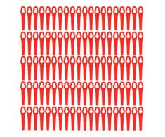 100x Kunststoffmesser Freischneider Elektrosense Ersatzmesser Kunststoff Ersatz Messer Klingen Wechsel Schneid fuer Einhell Akku Rasentrimmer Trimmer Rot Dunkelrot