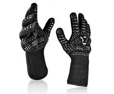 BBQ-Toro Grillhandschuhe I hitzebeständig I für Männer und Frauen I Hitzefeste Ofenhandschuhe bis 800 °C I BBQ Grill Handschuh Set (2 Stück) mit Anti-Rutsch Eigenschaft