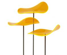 Cazador del Sol ® | Lucy - Medio | 3 Stück geschwungene Sonnenfänger gelb (15 cm Durchmesser), 120 cm hoch