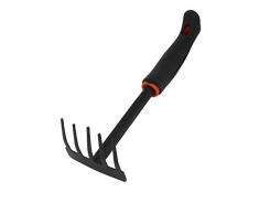 Schwarz Nonslip Griff Garden Handheld Jäten Bügelrechen 28 cm lang de