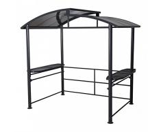 Beauty.Scouts Grillpavillon Profi aus Aluminium wetterfest mit Ablageflächen und Dach outdoor hochwertig standfest BHT 245x150x233cm