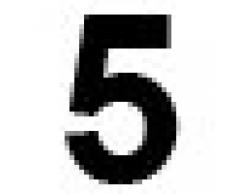 Wandora W1473 Wandtattoo Hausnummer selbstklebend I weiß Höhe 15 cm Zeichen 5 I Zahlen Buchstaben Ziffern Tür Beschriftung