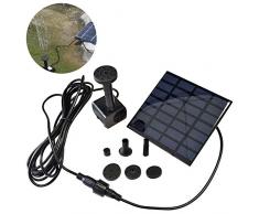 Froadp 1.2W Solar Teichpumpe Brunnenpumpe Solarpumpe Gartenbrunnen Wasserspiel Fontäne Pumpe Springbrunnen für Garten Miniteich Brunnen Gartendeko(7V, Quadrat)