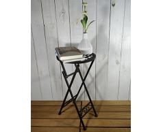 Manufaktur-Lichtbogen Klapptisch aus Metall im Landhausstil - 50cm hoch - Beistelltisch