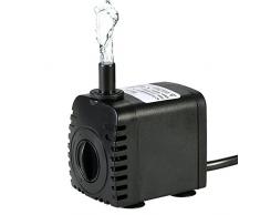 Decdeal Mini Wasserpumpe 600L/H 8W Tauchpumpe Aquariumpumpe Unterwasser Wasserspielpumpe mit 2 Düsen für Brunnen Aquarium Teich Garten EU Stecker