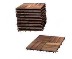 SAM Holzfliesen 05, Akazien-Holz, 9er Spar-Set, 30x30cm, Klickfliese